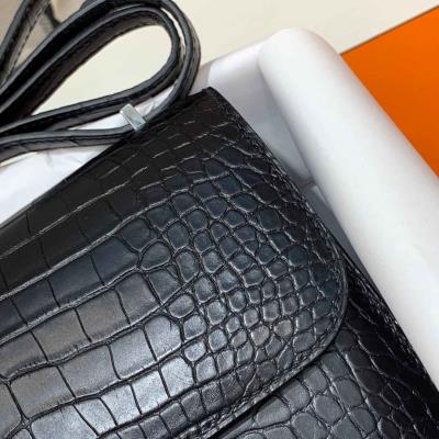wholesale quality hermes constance 19 matte niloticus crocodile 89 noir phw